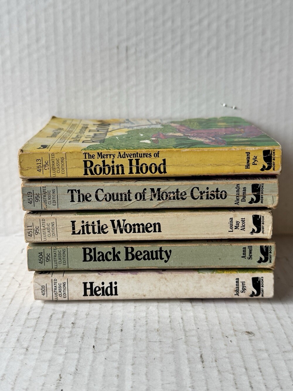 Vintage Moby Books Illustrated Classic Editions Lot 5 Mini Paperbacks 1970s
